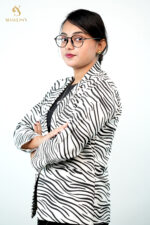 White Black Mix Women's Blazer