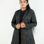 Black Cotton Women's Long Blazer